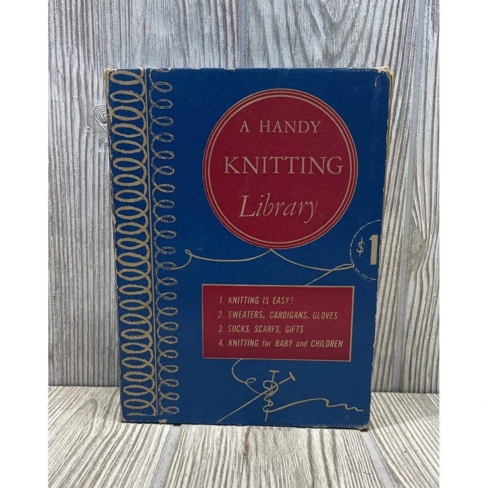 A Handy Knitting Library Set of Four Volumes in Slipcase Hardcover Vintage 1949